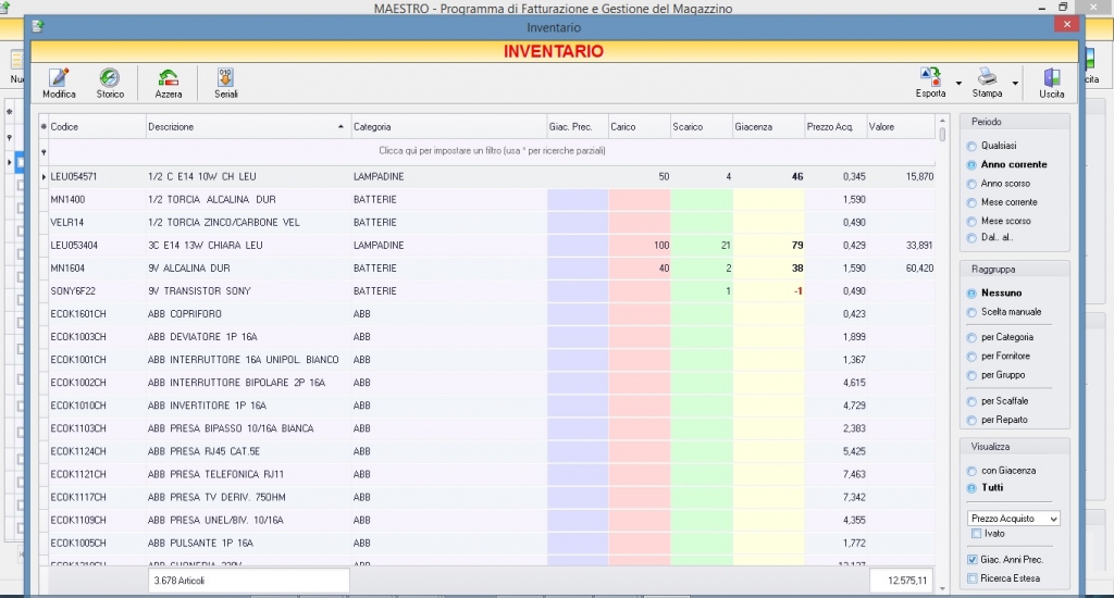 come gestire il magazzino? inventario di magazzino software maestro