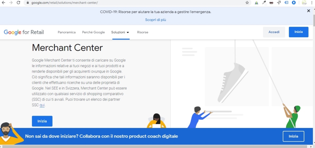 Crea google merchant center