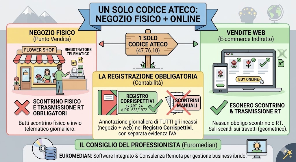 1 SOLO CODICE ATECO: NEGOZIO FISICO + ONLINE