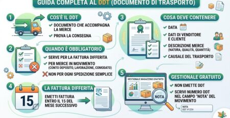 Documento di Trasporto (DDT): cos'è, quando è obbligatorio per la fattura differita, cosa deve contenere e come inserirlo nel gestionale di magazzino